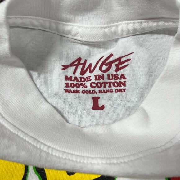 Awge Asap Rocky Freak Sh*t Awge Sh*t White Tee Size L New %100 Authentic - Picture 5 of 5